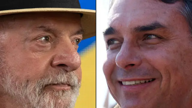 Primeira pesquisa do 2º turno aponta Flávio Bolsonaro com 53% e Lula com 47%